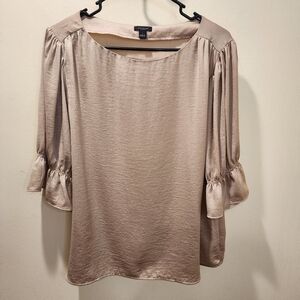 Ann Taylor Beige Satin Blouse
